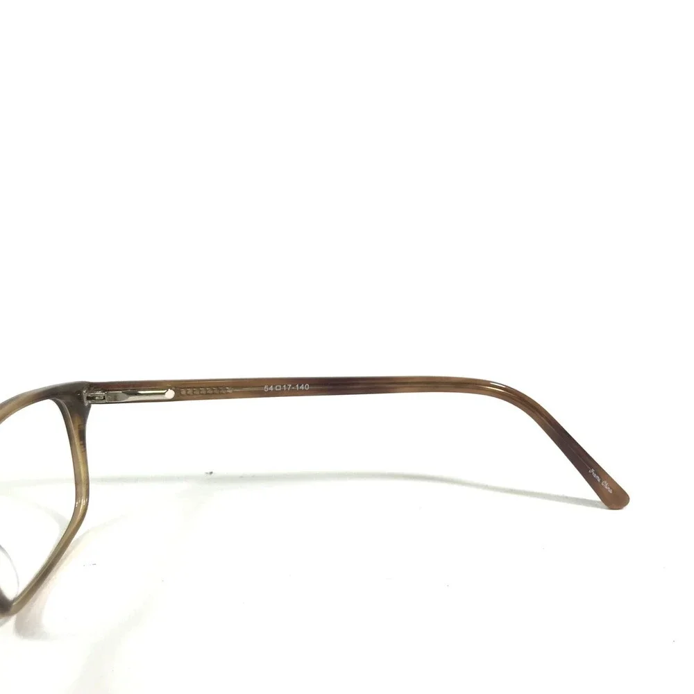 Elan 9307 Khaki Eyeglasses Frames Brown Horn Rectangular Full Rim 54-17-140